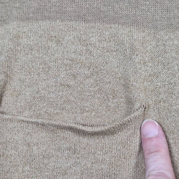 Sundance Cardigan Womens Medium Petite Tan Wool Blend Two Tone Preppy Sweater - Picture 3 of 6